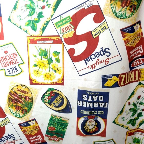 Vintage Tablecloth Picnic Food Package Labels Garden All Over Print Party BBQ - Picture 12 of 12
